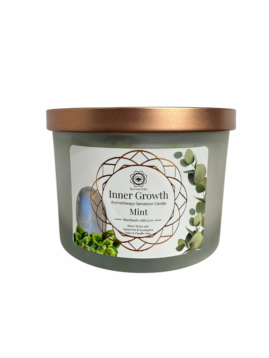 Edelsteen geurkaars Green Tree: Inner Growth - Mint