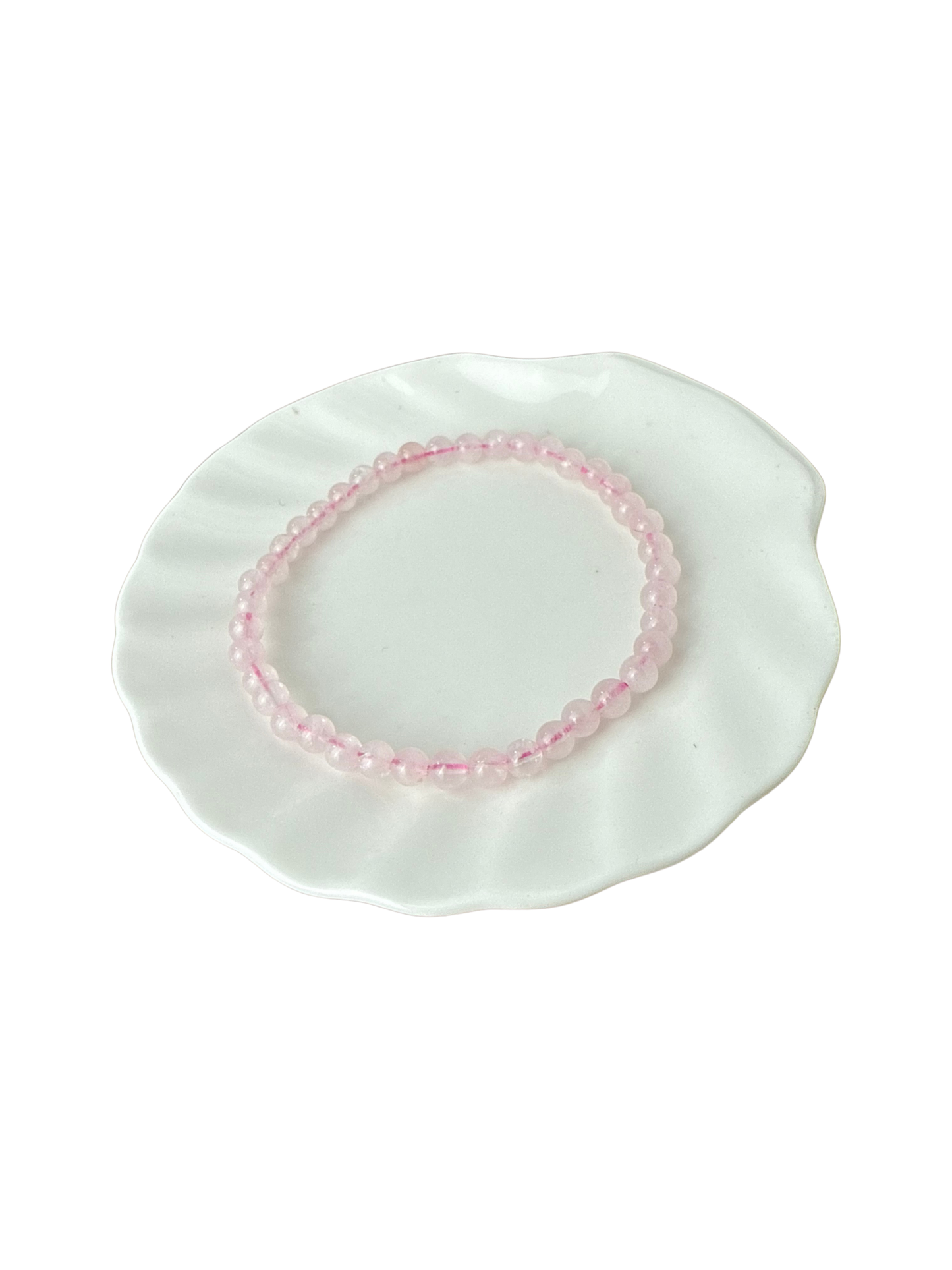 Rozenkwarts kogelarmband 4 mm