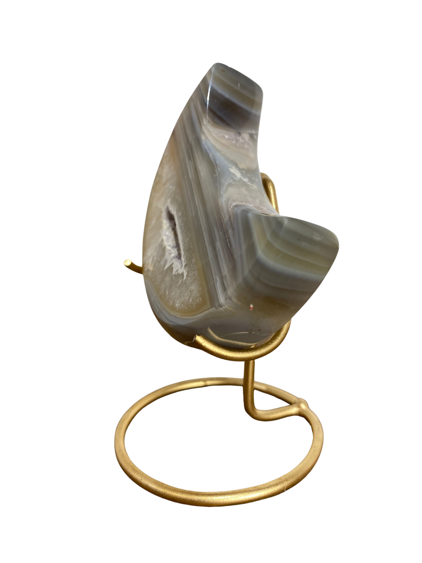 Agate tower with druzy Amethyst
