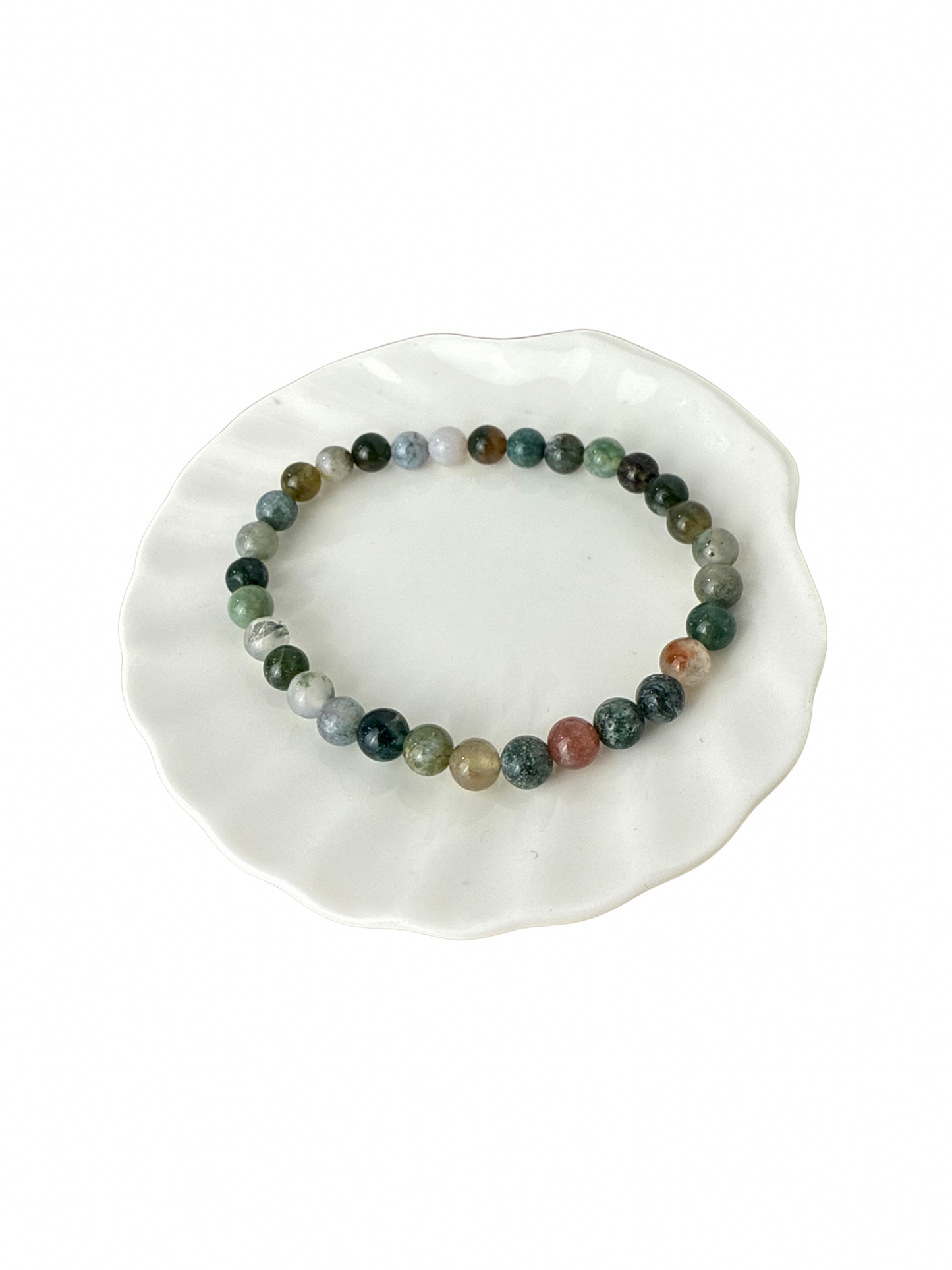 Indian Agaat kogelarmband 6 mm