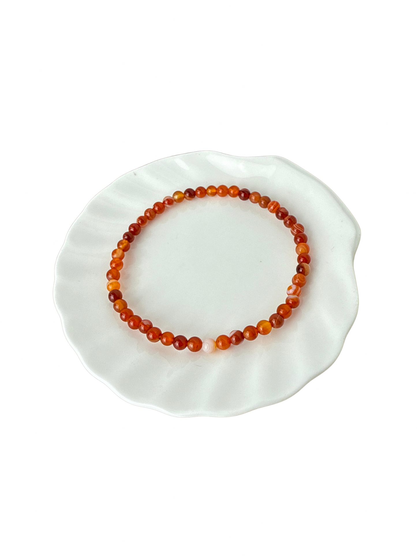 Carneool kogelarmband 4 mm