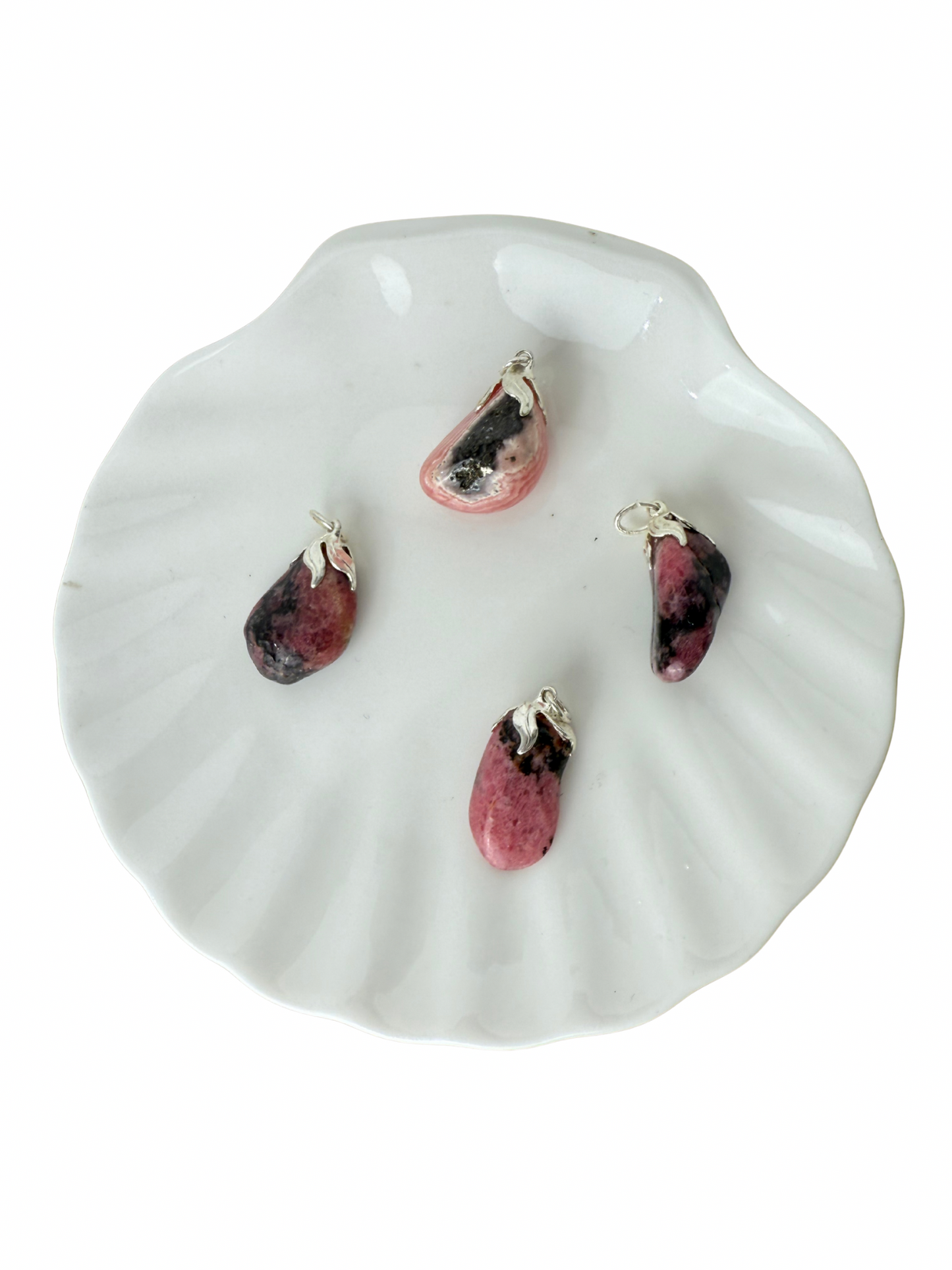 Olivia tumbled stone pendant Rhodonite