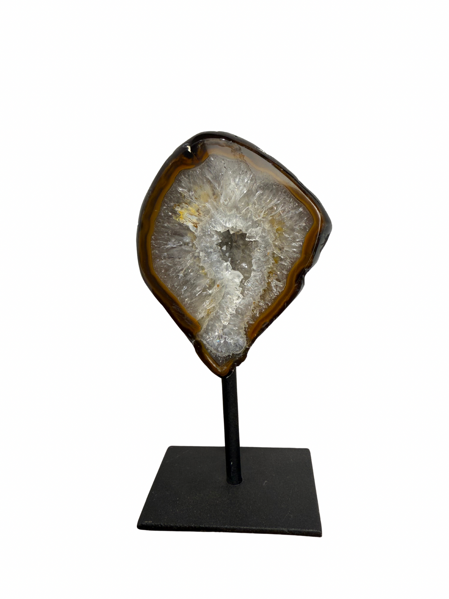 Agaat met druzy op standaard 4