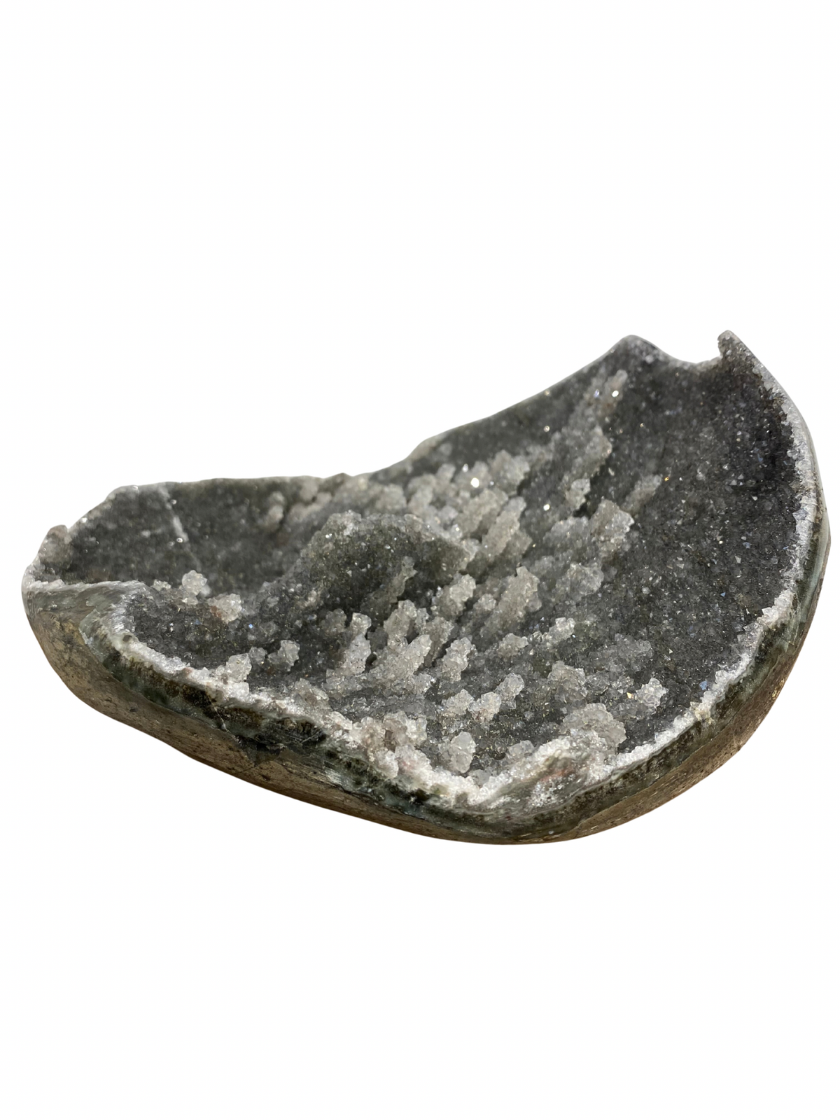 Zwarte Galaxy Amethist geode met stalactiet kristallen (Uruguay) | 1,8 kg