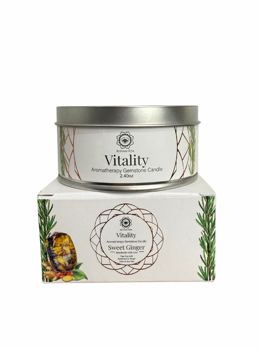 Edelsteen geurkaars Green Tree: Vitality - Sweet Ginger