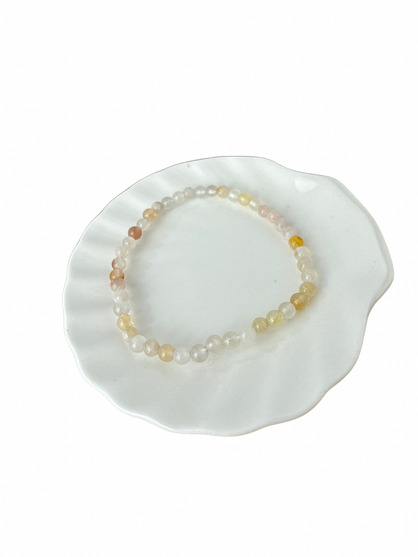 Bloemaagaat kogelarmband 4 mm