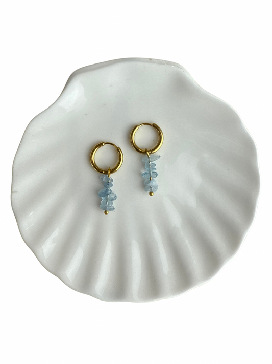 Fay oorbellen Aquamarijn goud