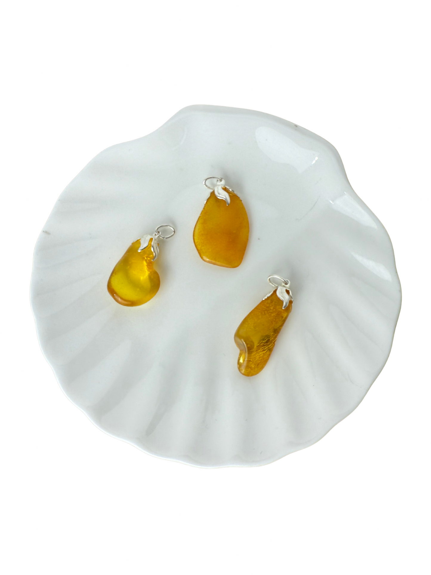Olivia tumbled stone pendant Amber