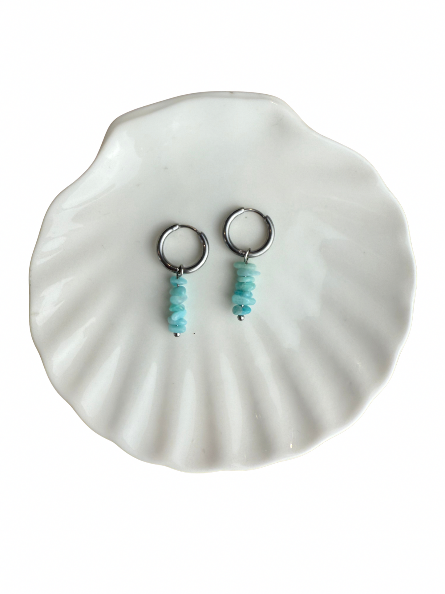 Fay oorbellen Amazoniet zilver