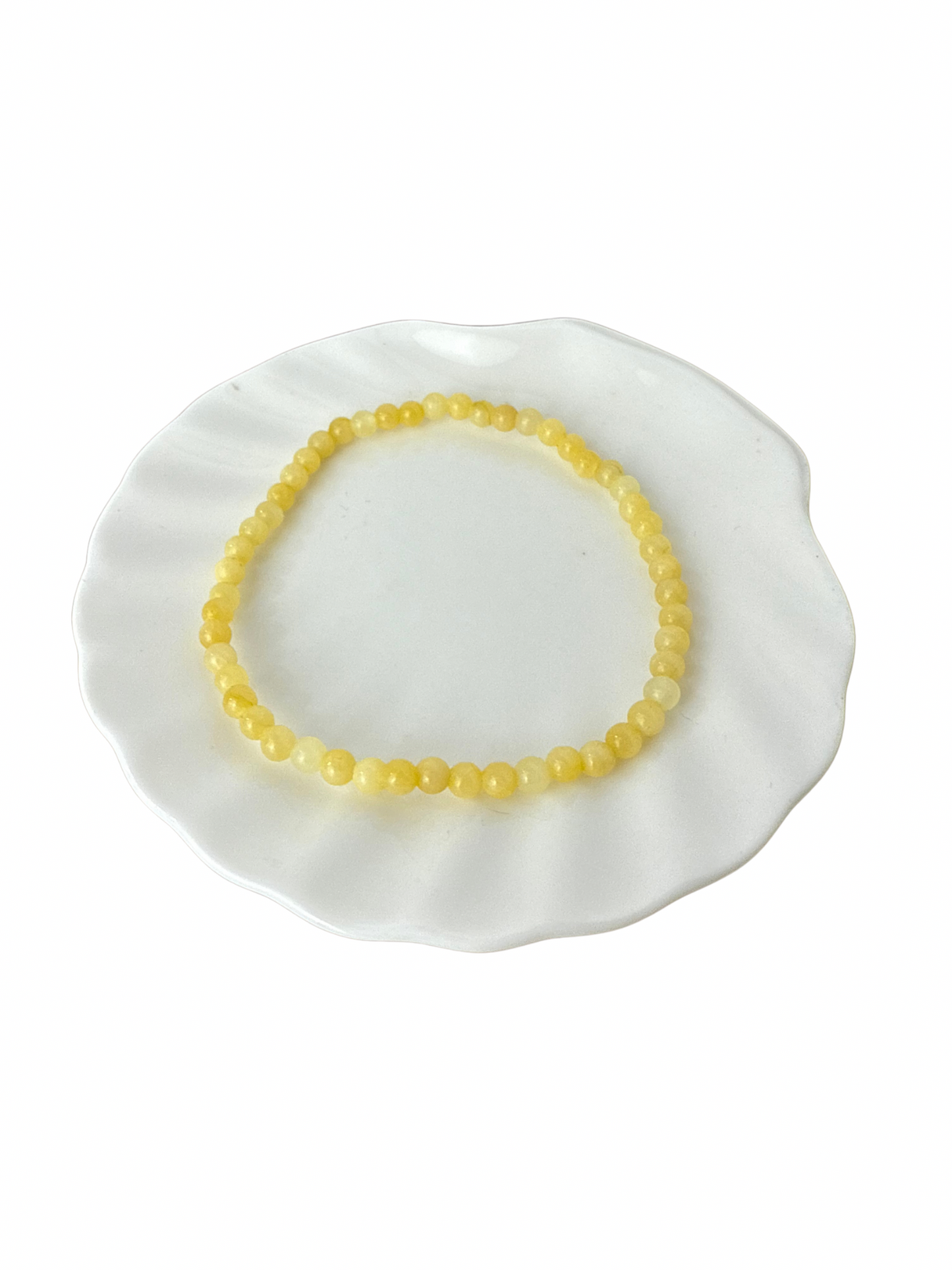 Oranje (Gele) Calciet kogelarmband 4 mm
