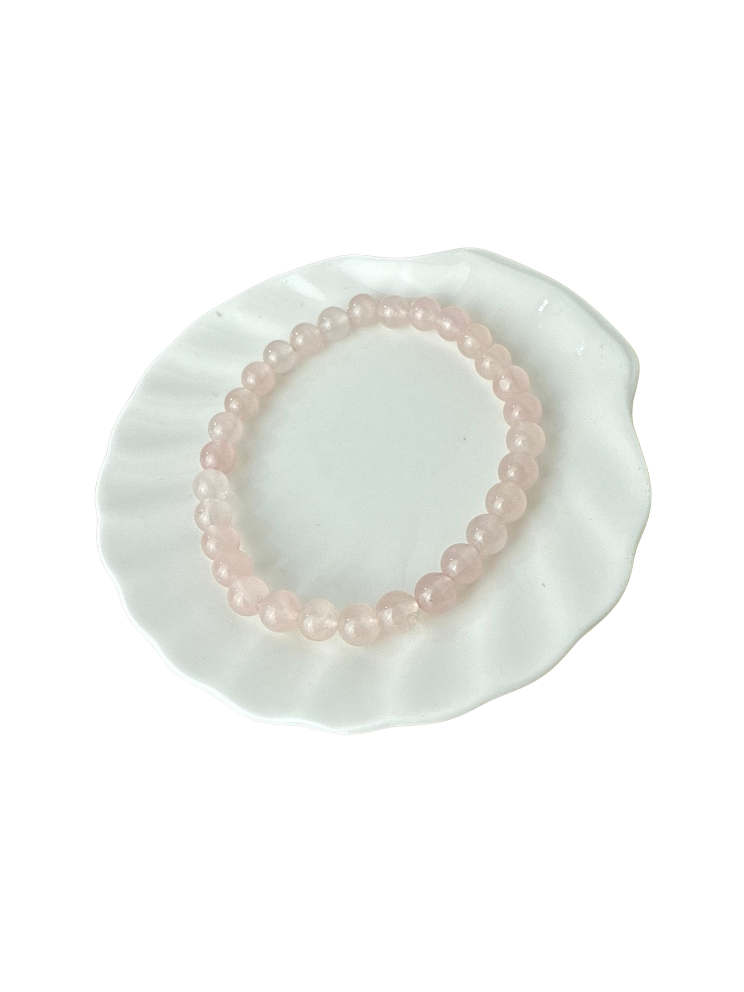 Rozenkwarts kogelarmband 6 mm