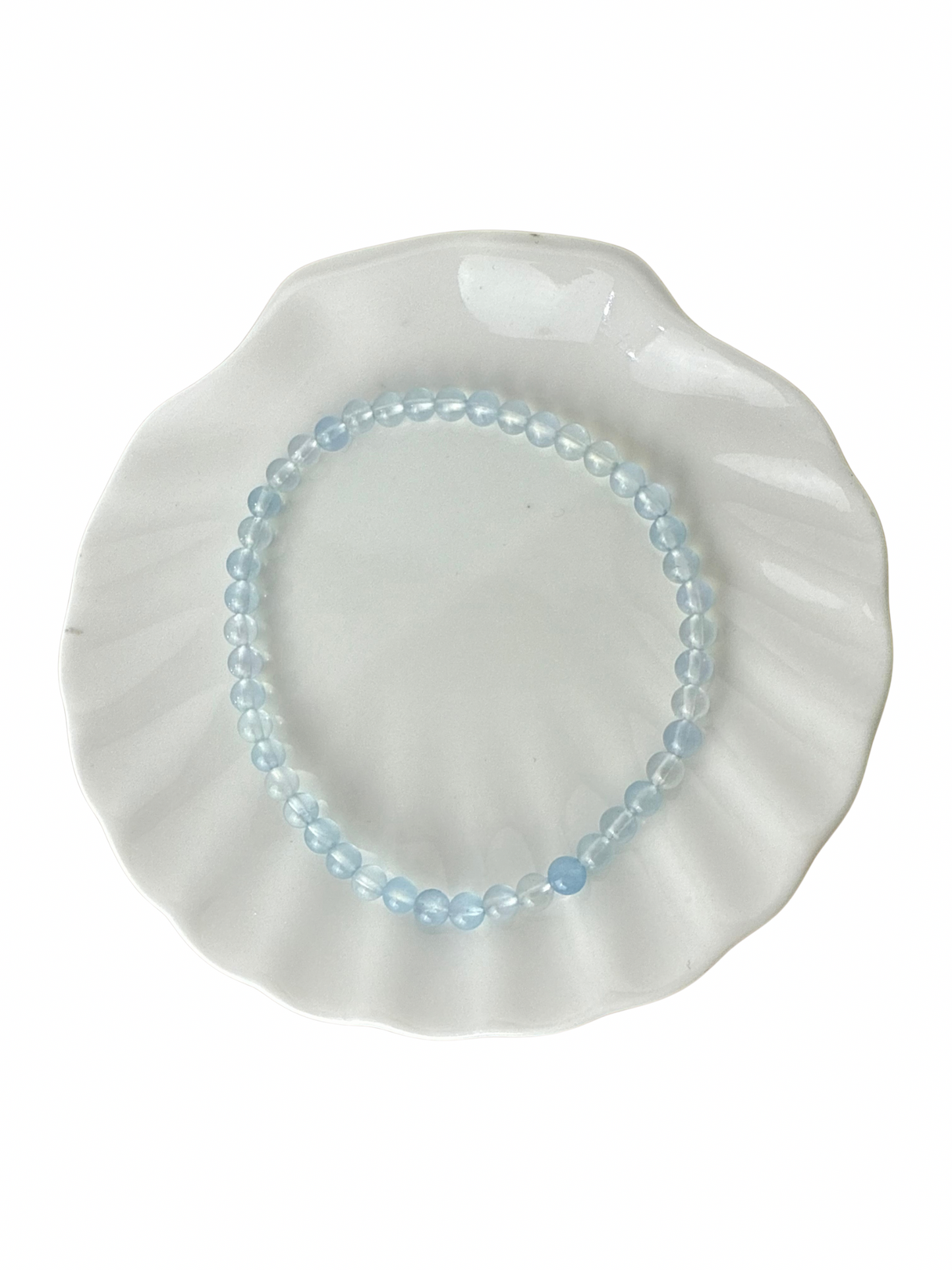 Aquamarine bracelet ball 4 mm