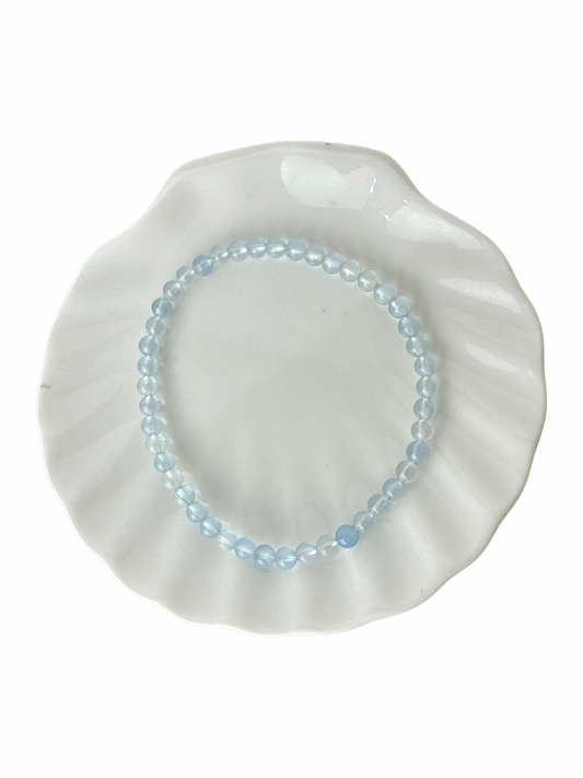 Aquamarijn armband kogel 4 mm