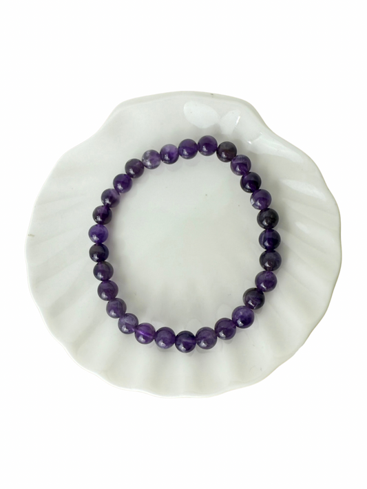 Amethist armband kogel 6 mm