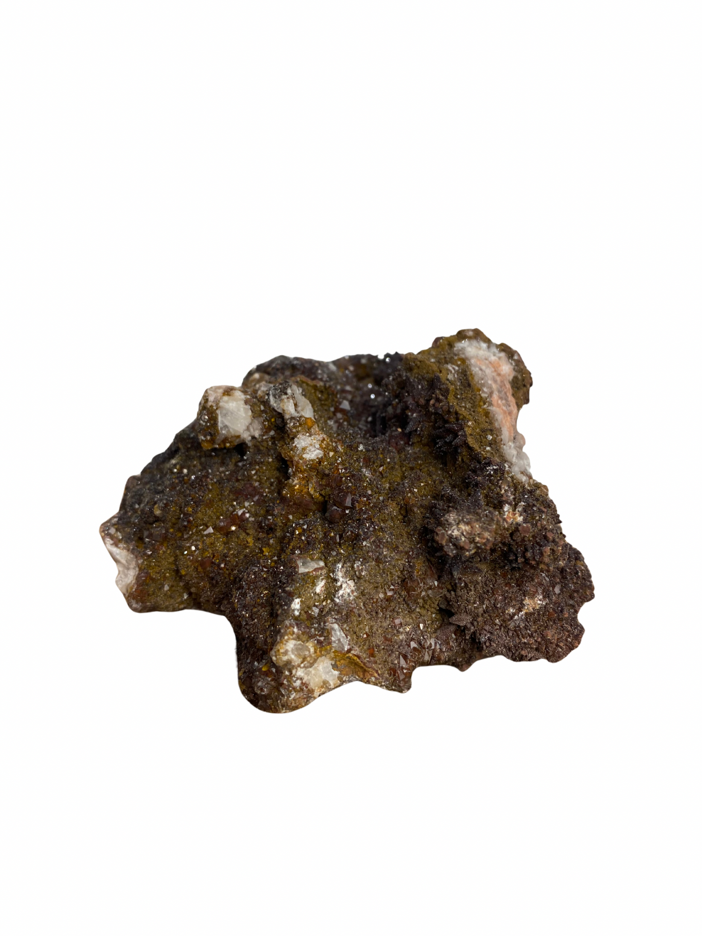 Mangaan Kwarts met Druzy Hematiet kristallen (Quartz Manganesse)