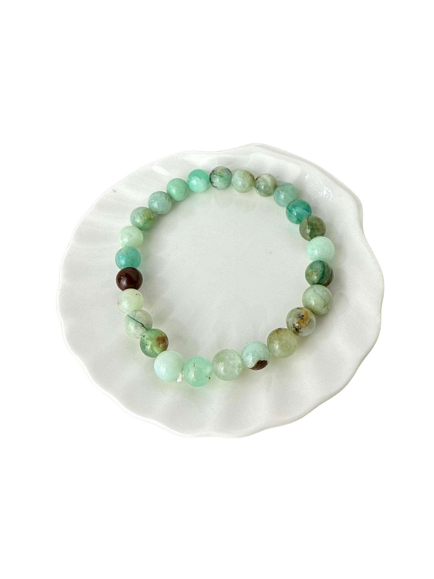 Chrysopraas kogelarmband 8 mm