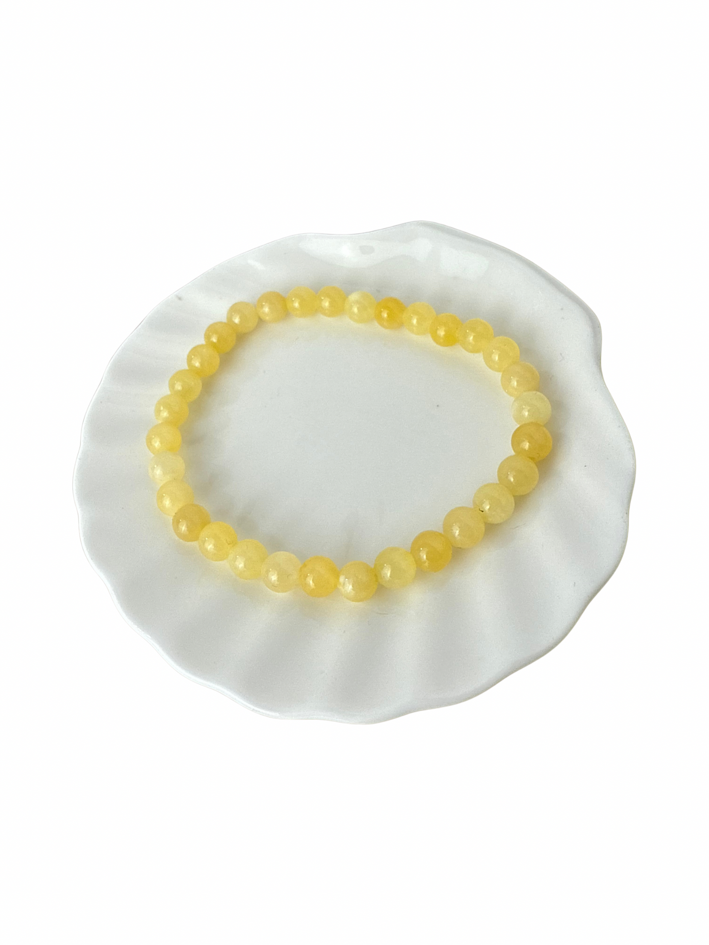 Oranje (Gele) Calciet kogelarmband 6 mm