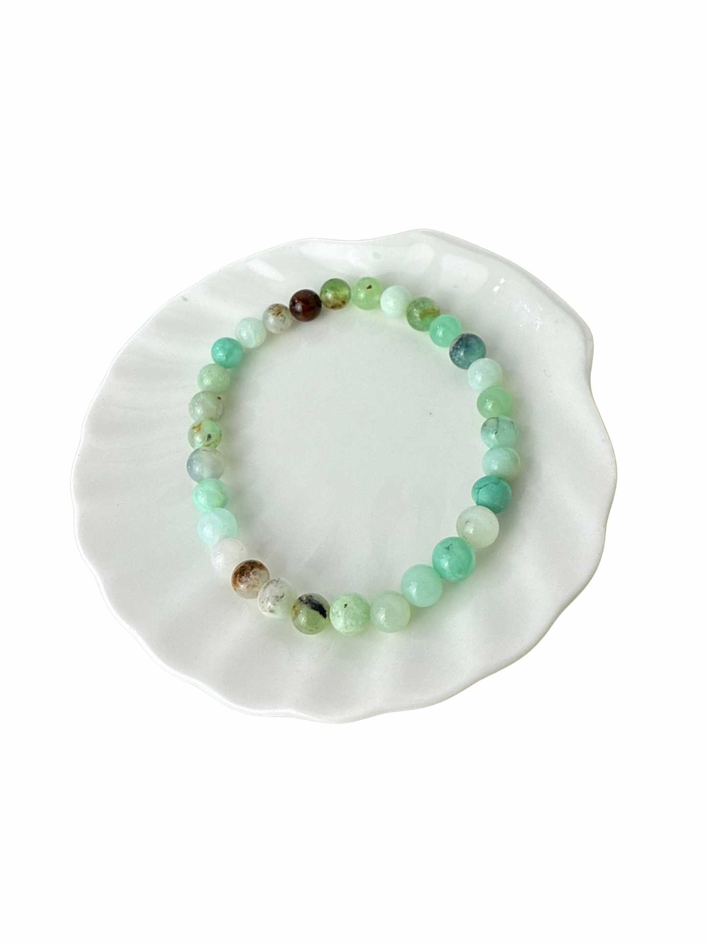 Chrysopraas kogelarmband 6 mm