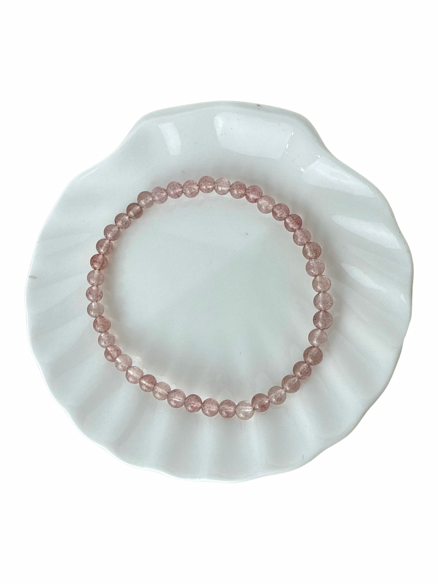 Strawberry quartz bracelet ball 4 mm