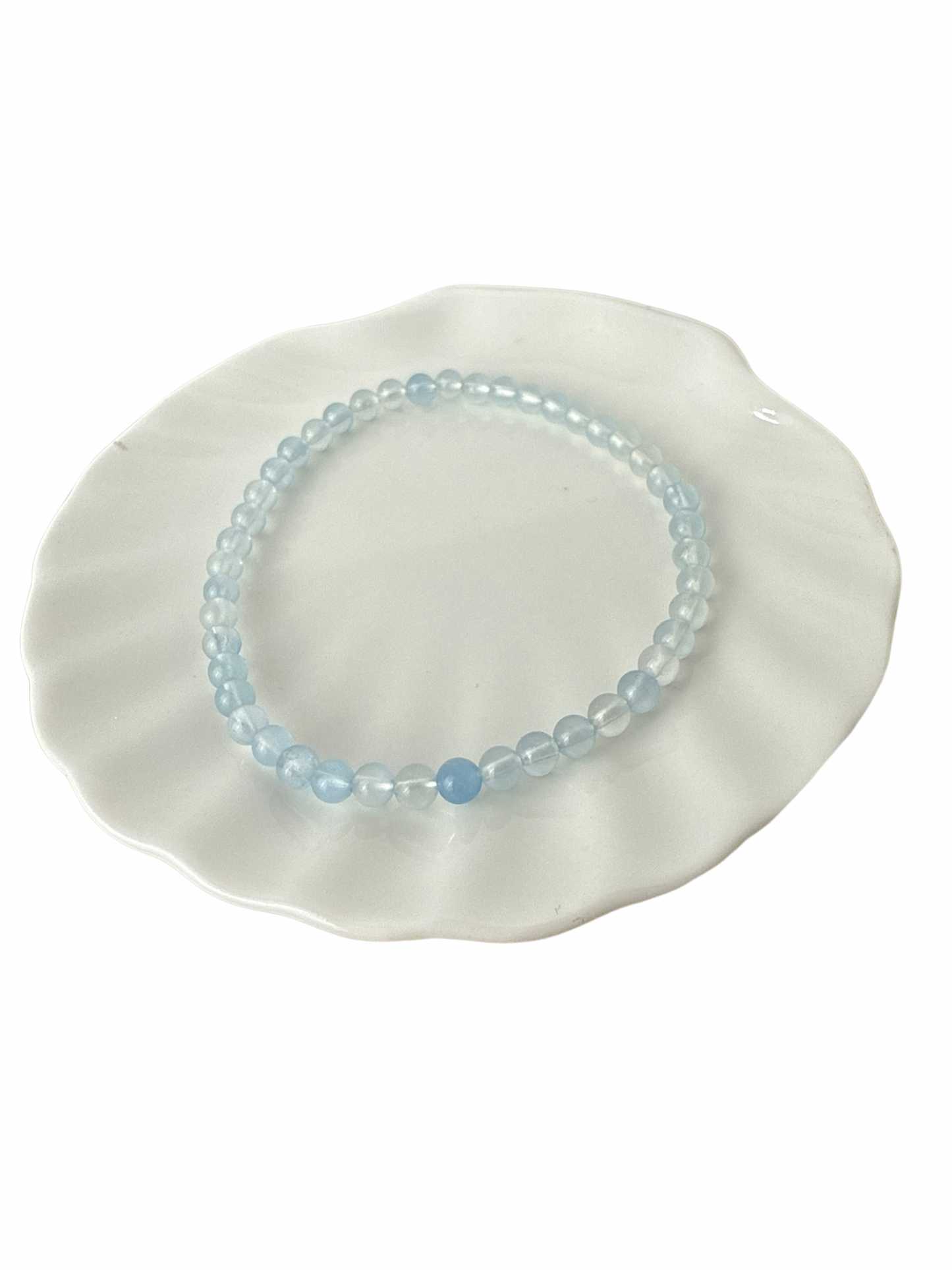 Aquamarine bracelet ball 4 mm