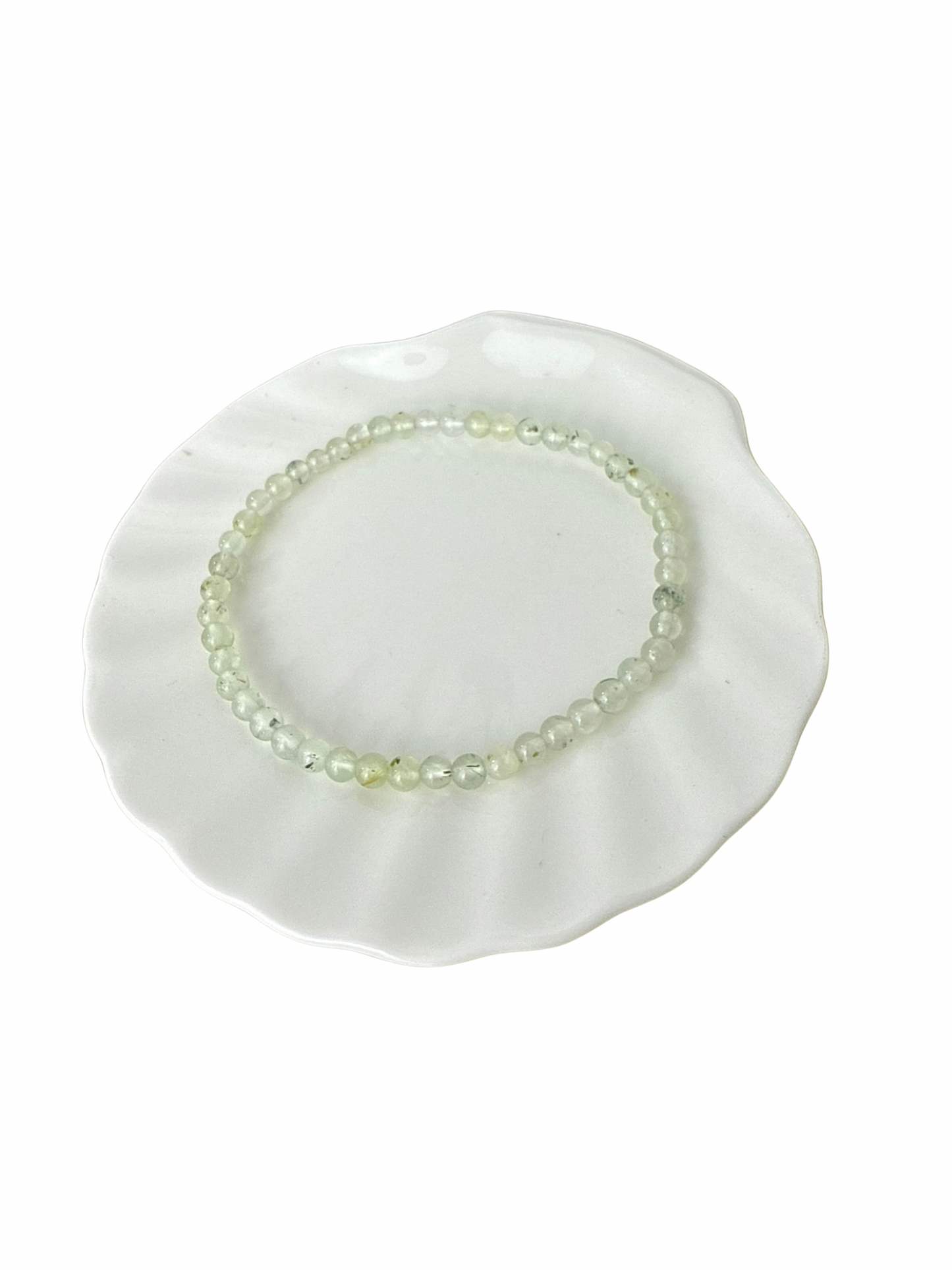 Prehniet kogelarmband 4 mm