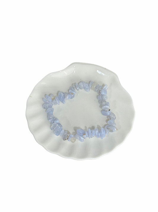 Blauwe Chalcedoon (Blue Lace Agaat) armband split