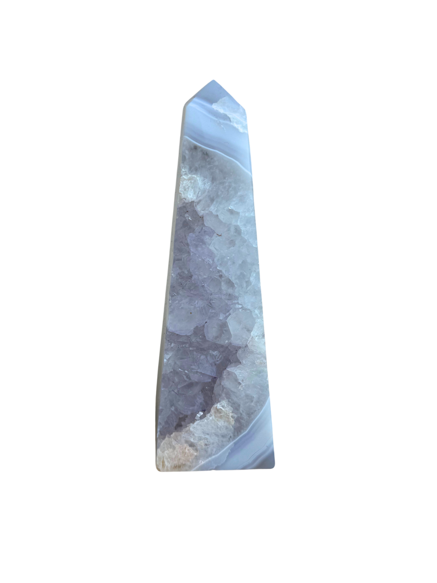 Agaat toren met druzy Amethist