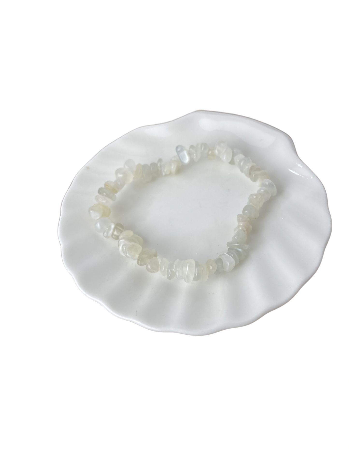 Maansteen (wit) armband split