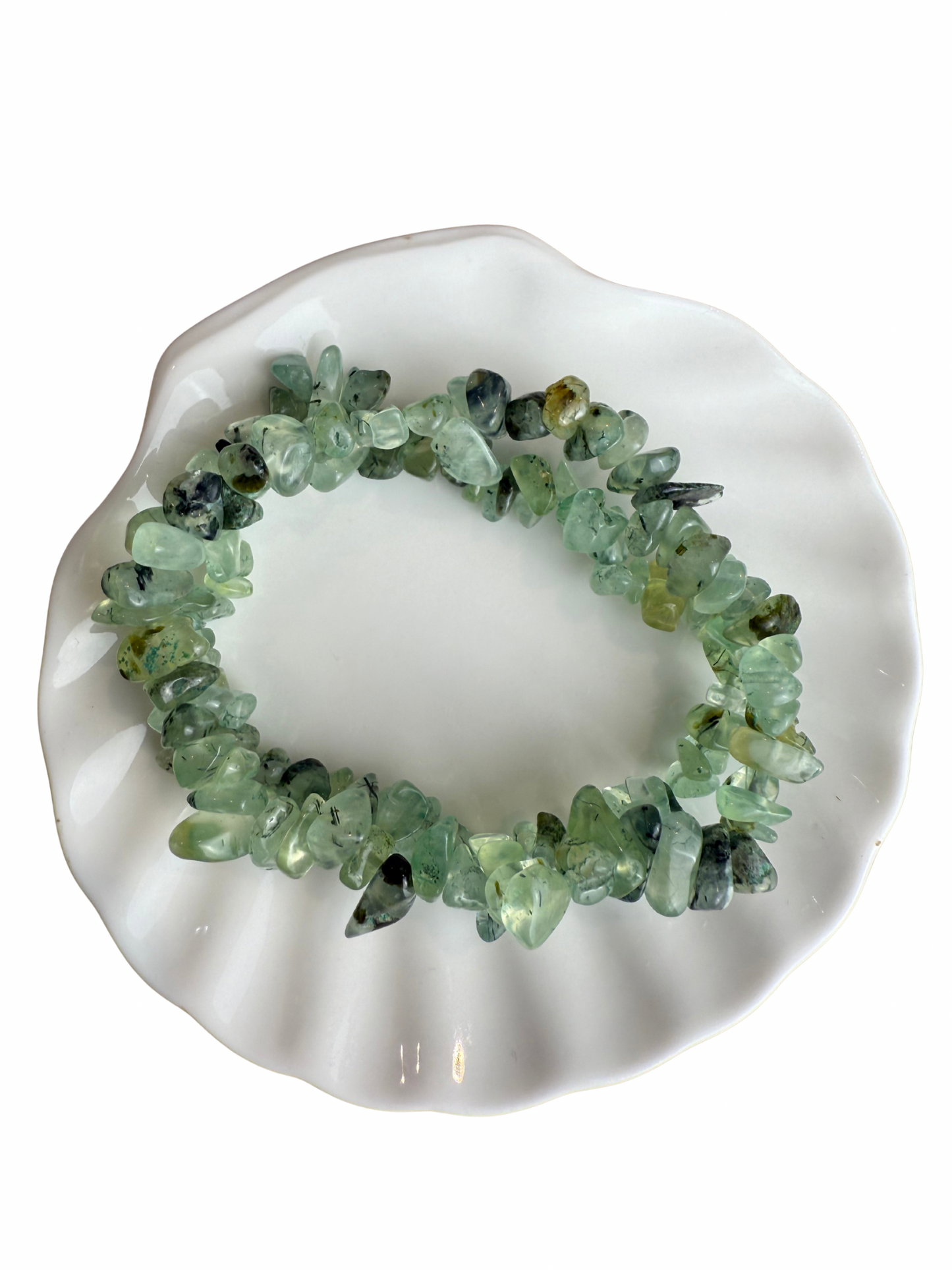 Prehnite bracelet chips