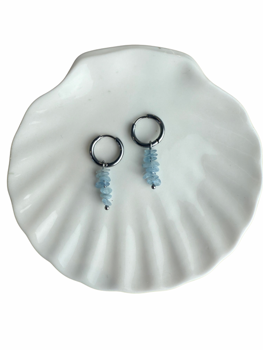 Fay oorbellen Aquamarijn zilver