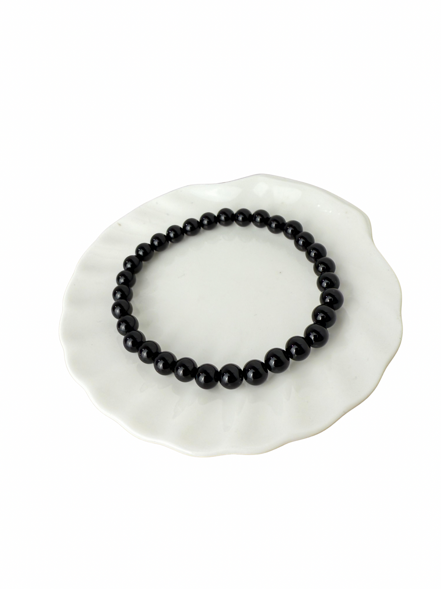 Onyx kogelarmband 6 mm