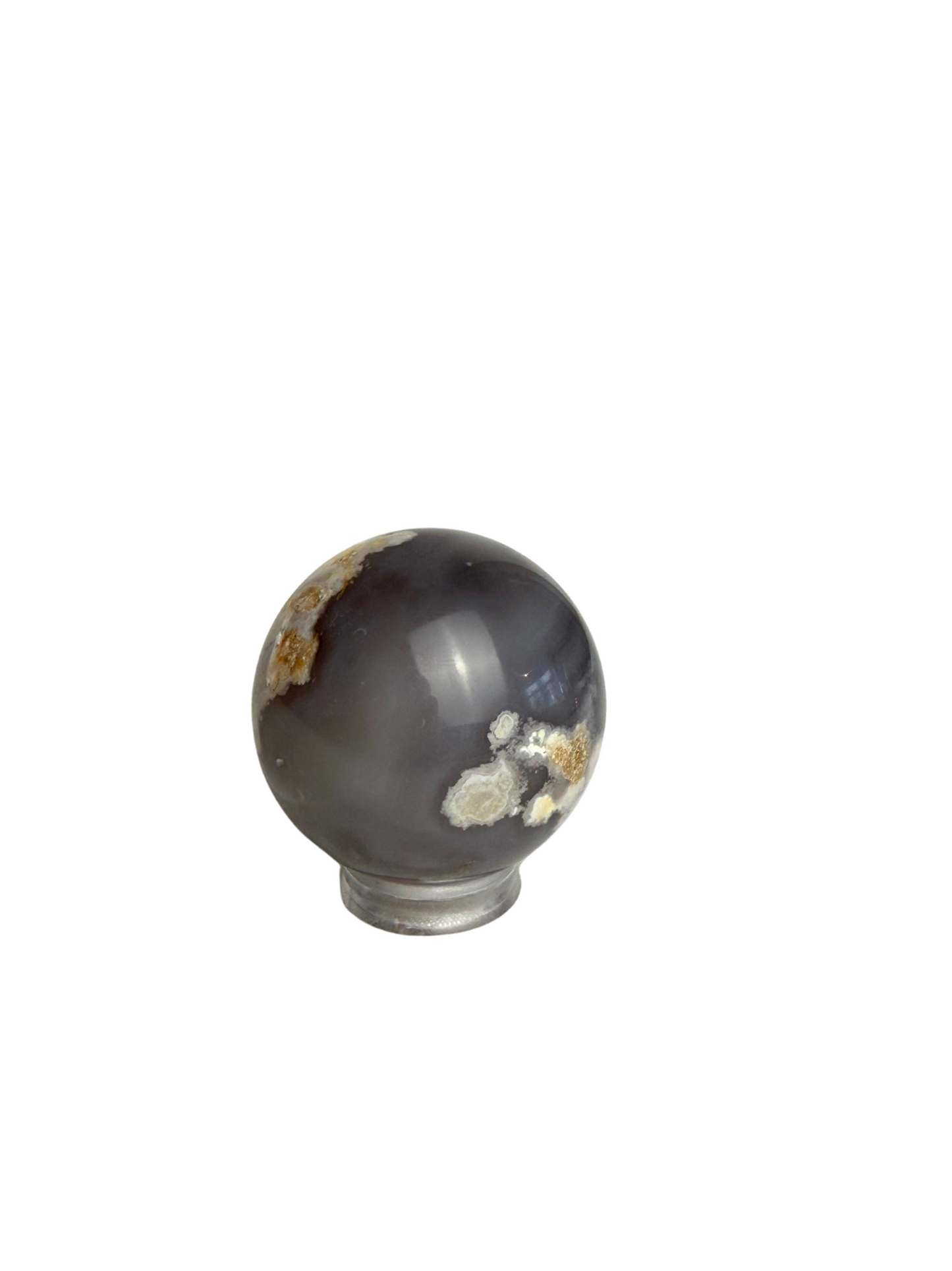 Pink Flower Agate ball