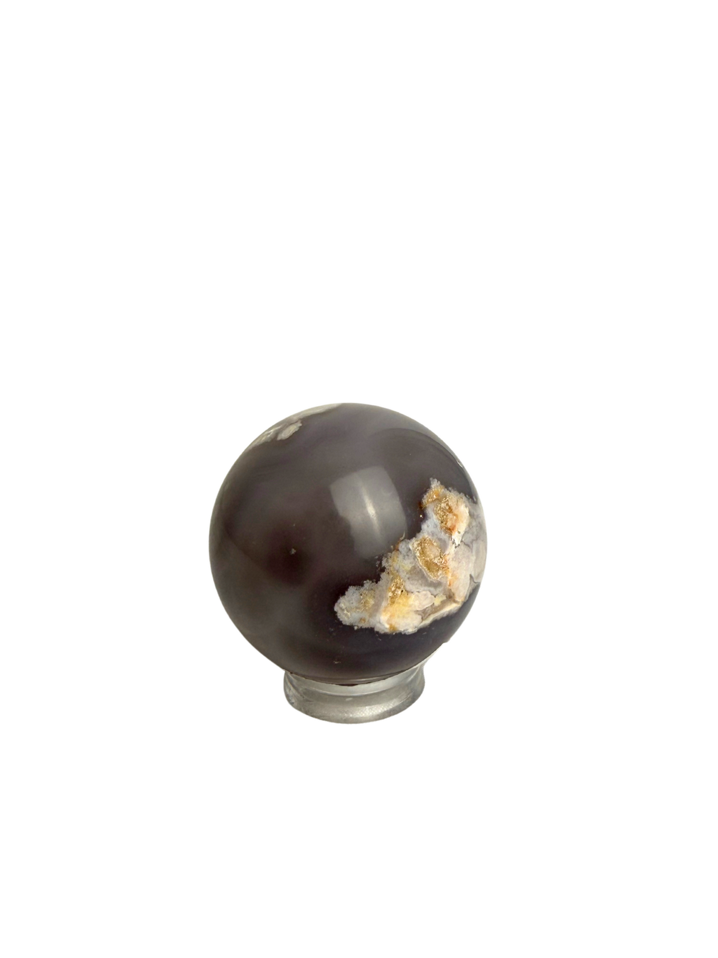 Pink Flower Agate ball