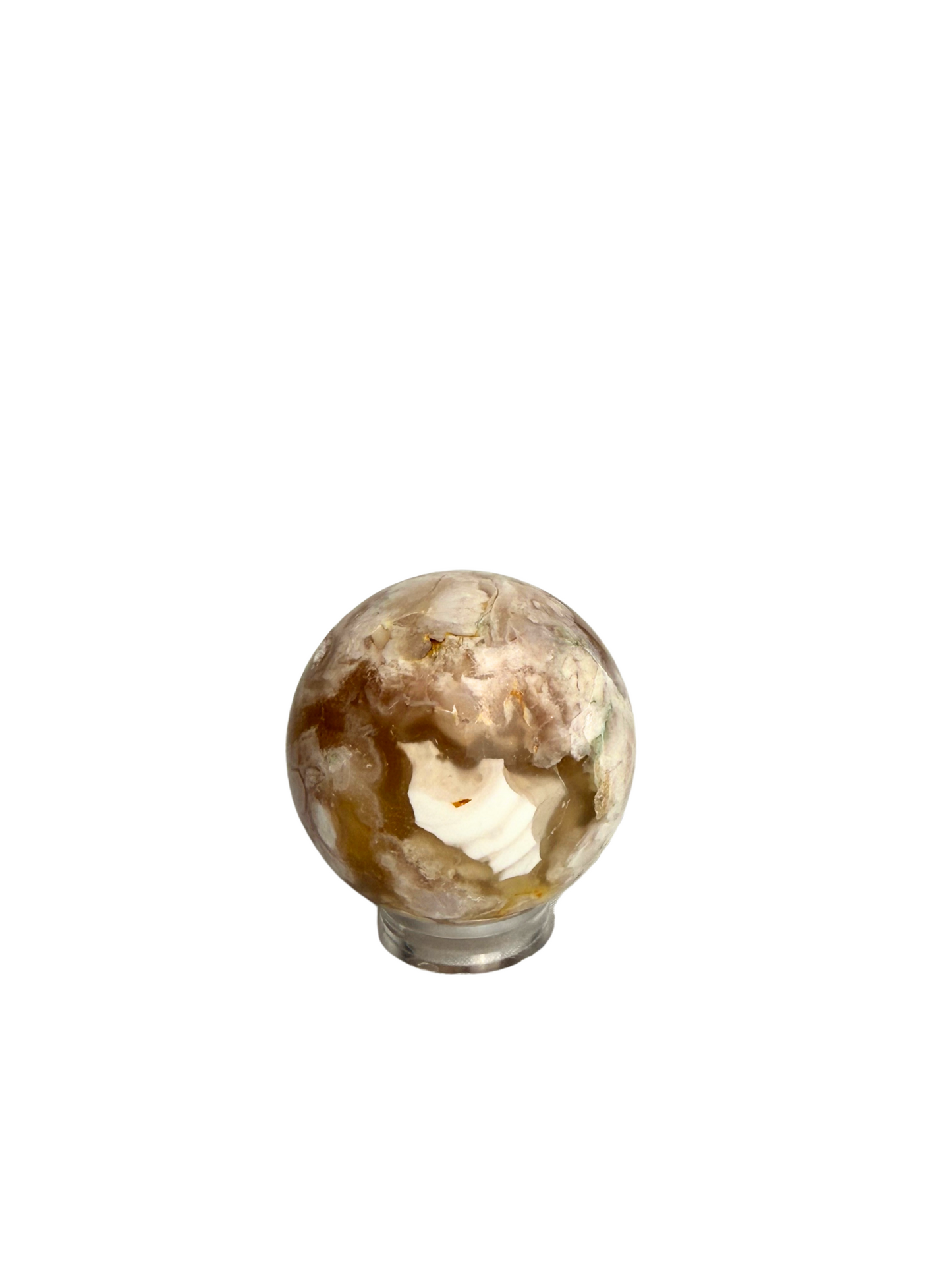 Pink Flower Agate ball