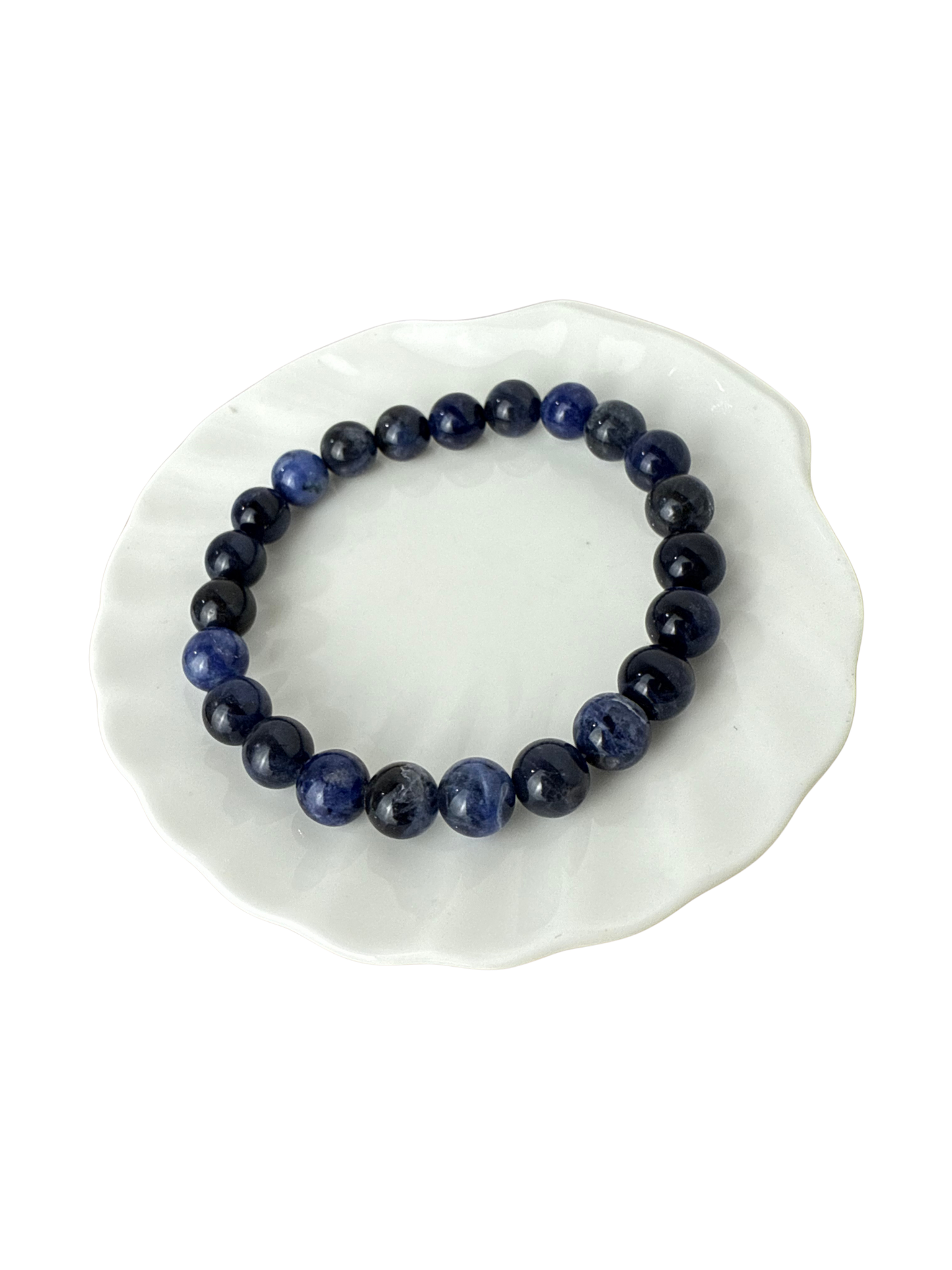 Sodaliet kogelarmband 8 mm