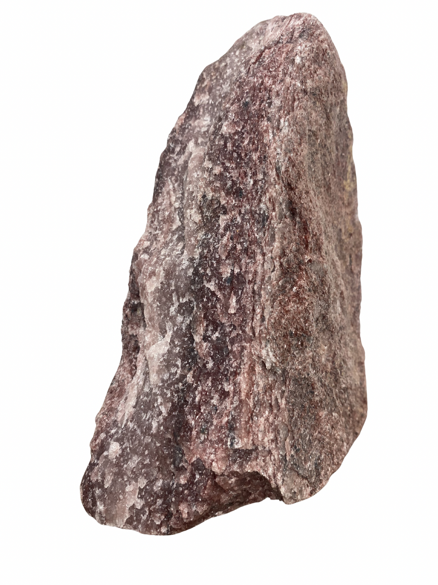 Rode Mica (Lepidoliet) sculptuur op standvlak