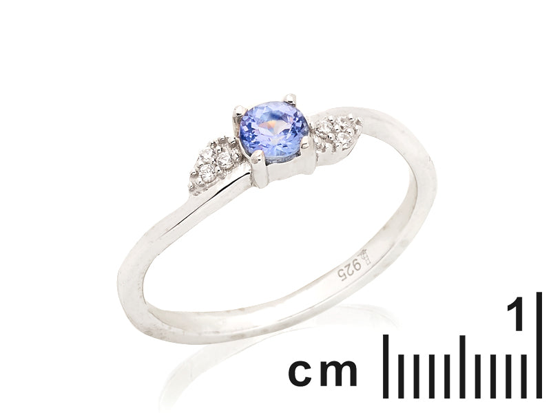 Tanzaniet ring 925 zilver maat 54