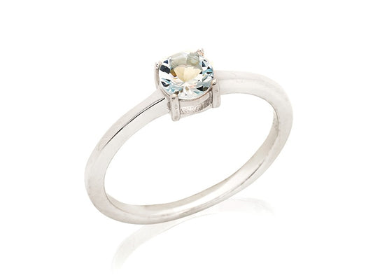 Aquamarijn ring 925 zilver maat 60