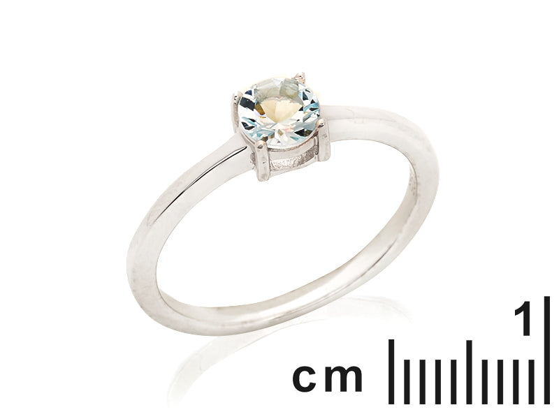 Aquamarijn ring 925 zilver maat 54