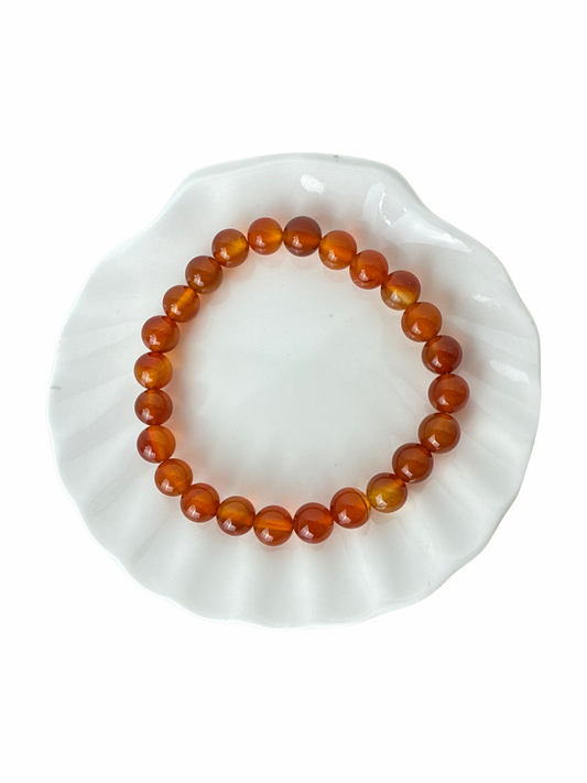 Carneool kogelarmband 8 mm