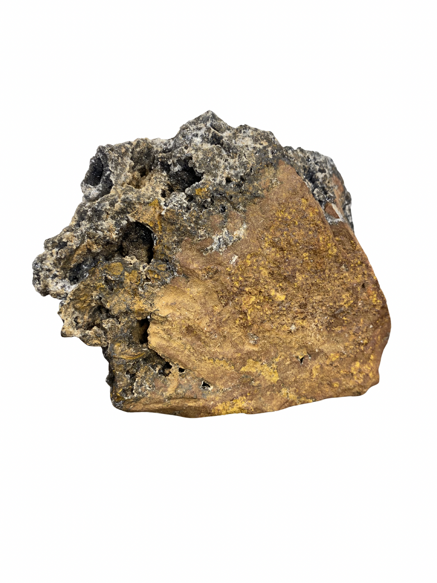 Mangaan Kwarts met Druzy Hematiet kristallen (Manganiet)