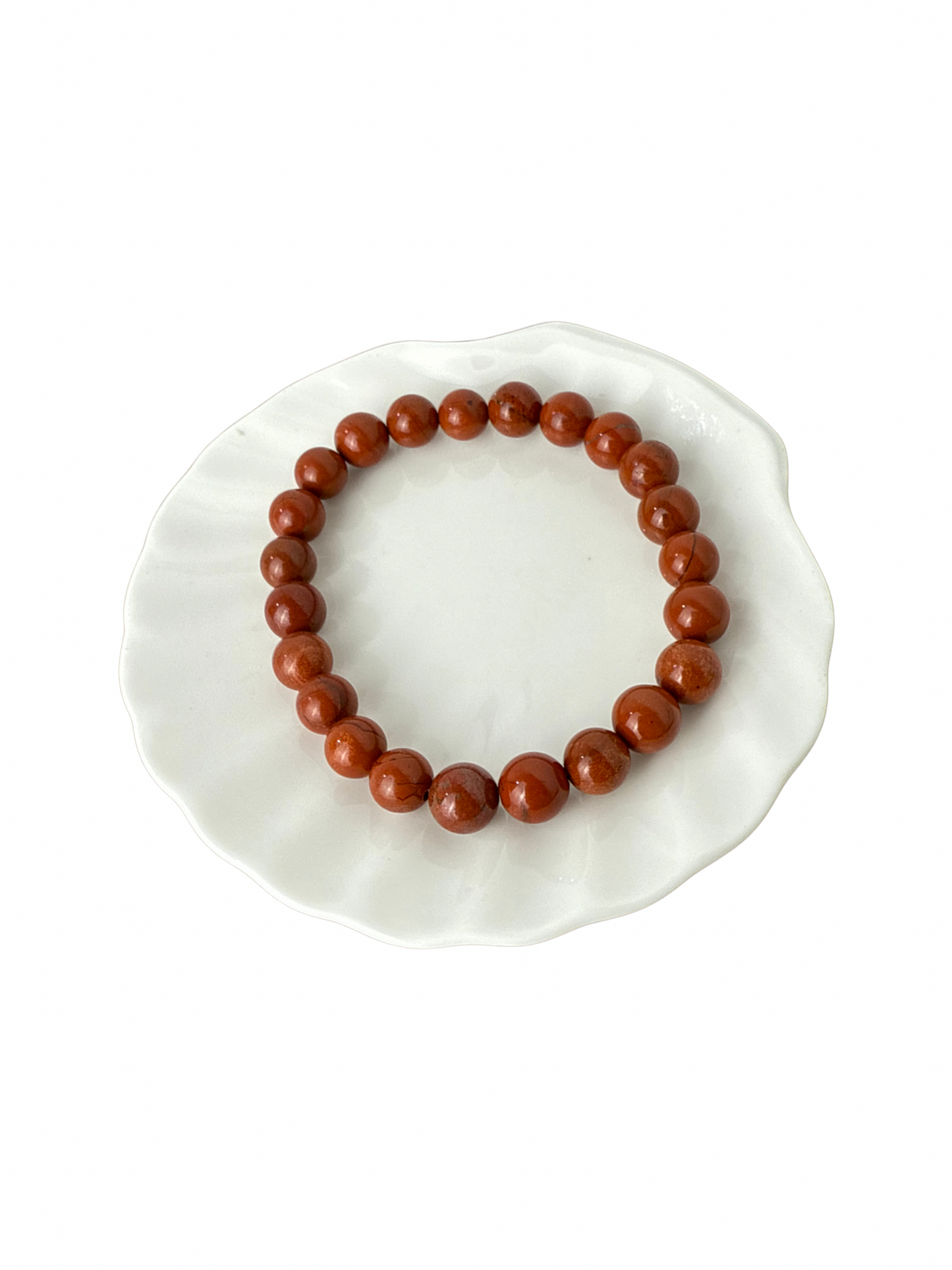 Rode Jaspis kogelarmband 8 mm