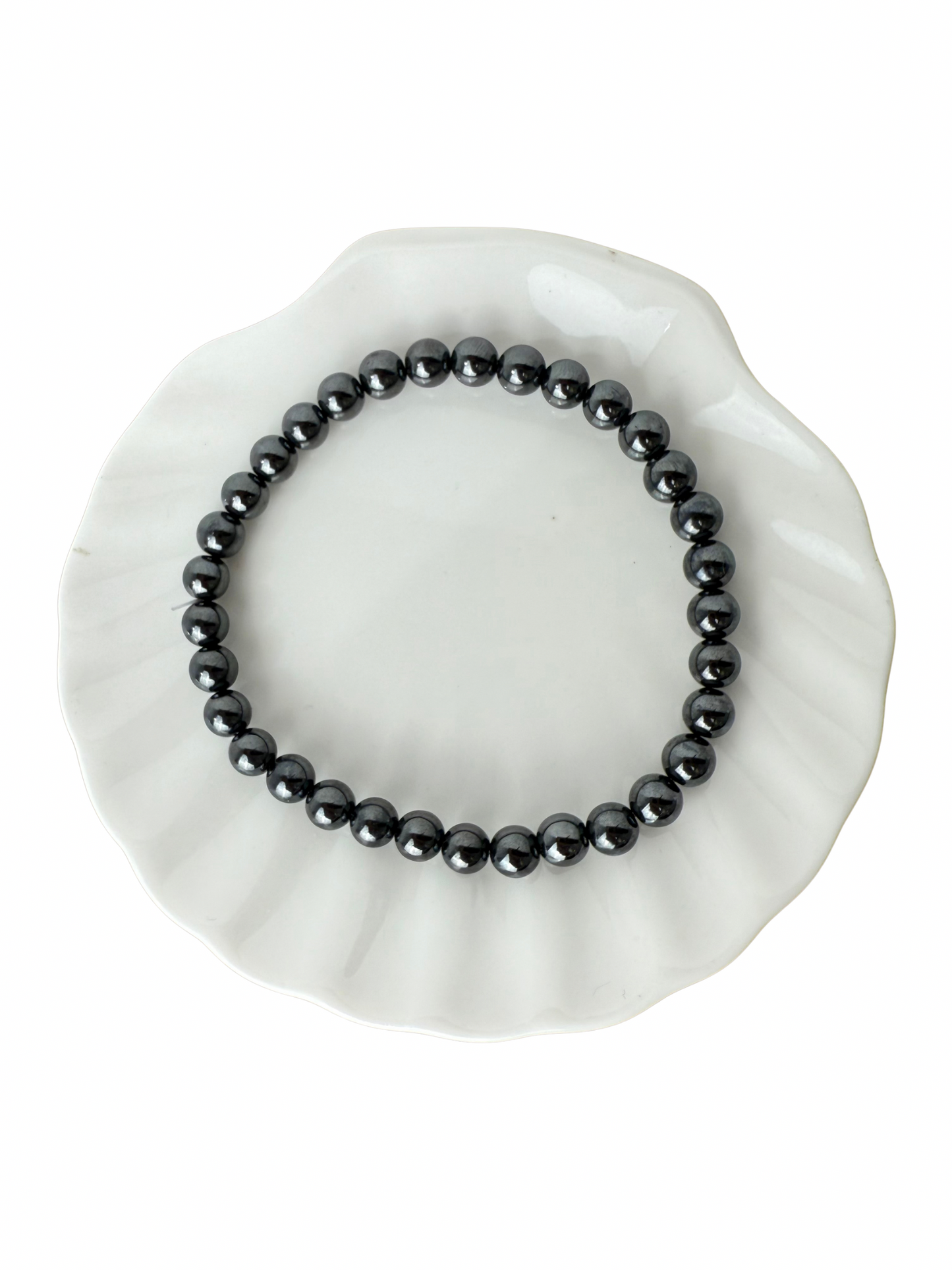 Hematite bracelet ball 6 mm