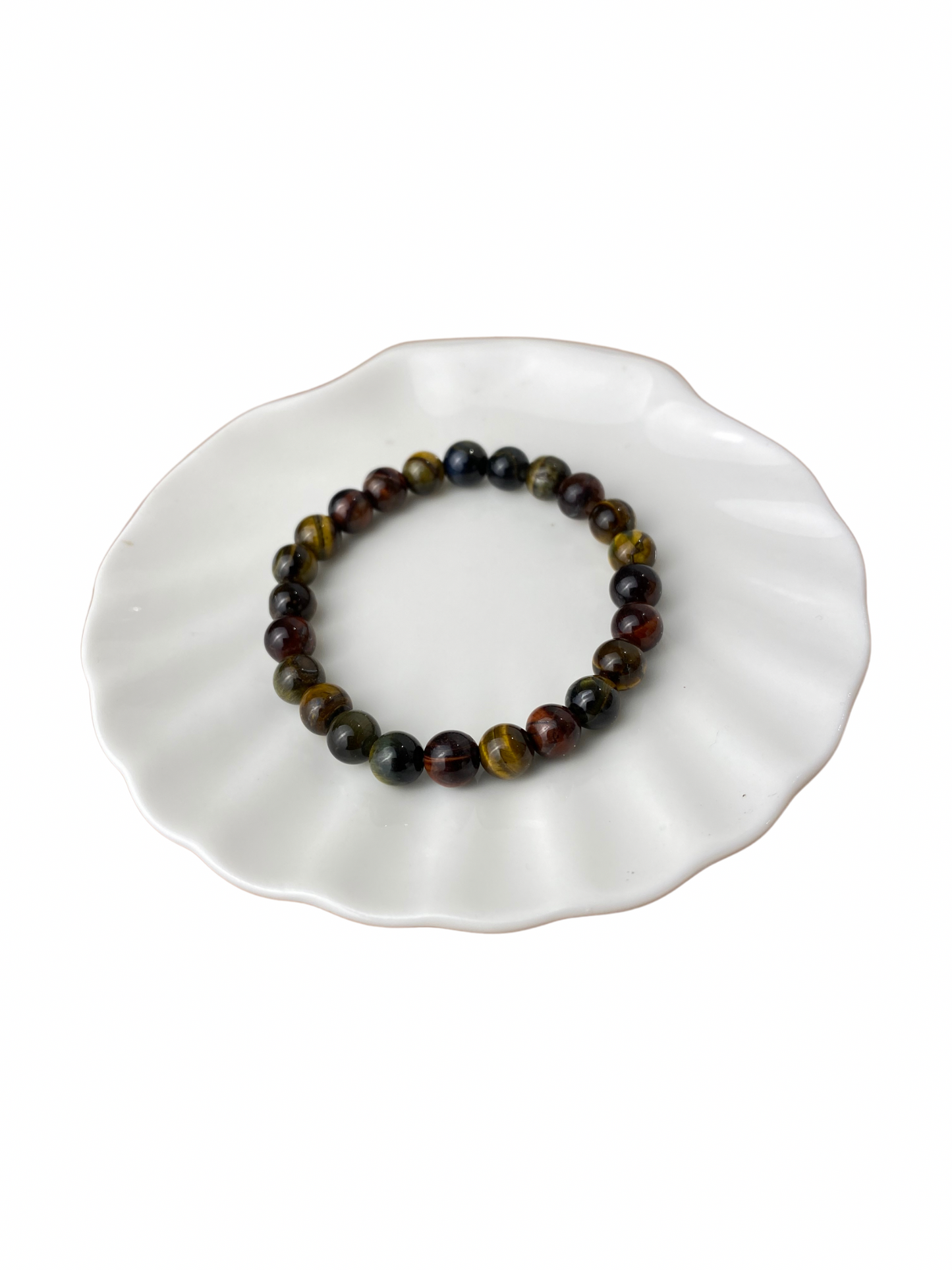 Tijgeroog, Valkenoog & Kattenoog kinderarmband kogel 6 mm