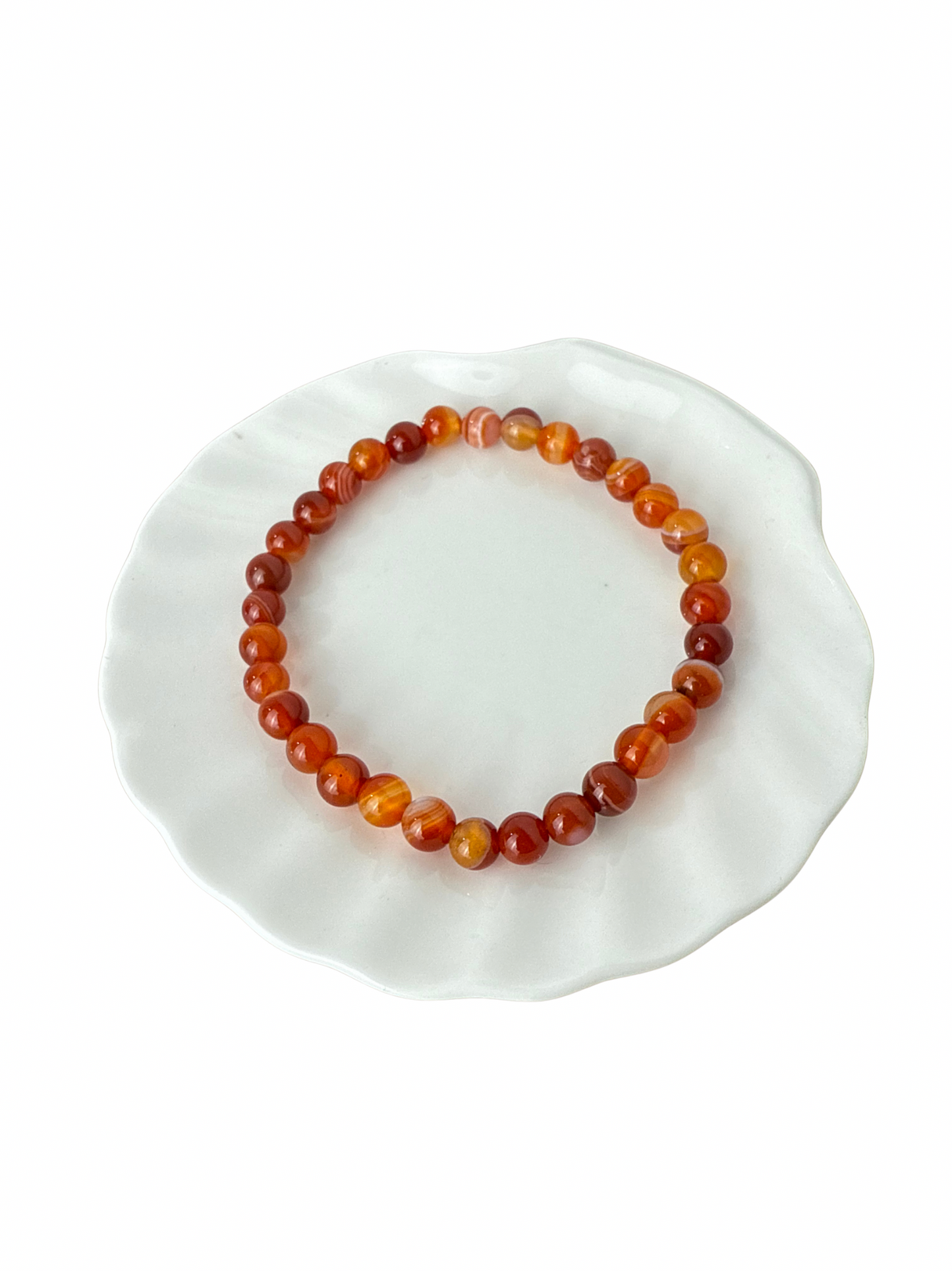 Carneool kogelarmband 6 mm