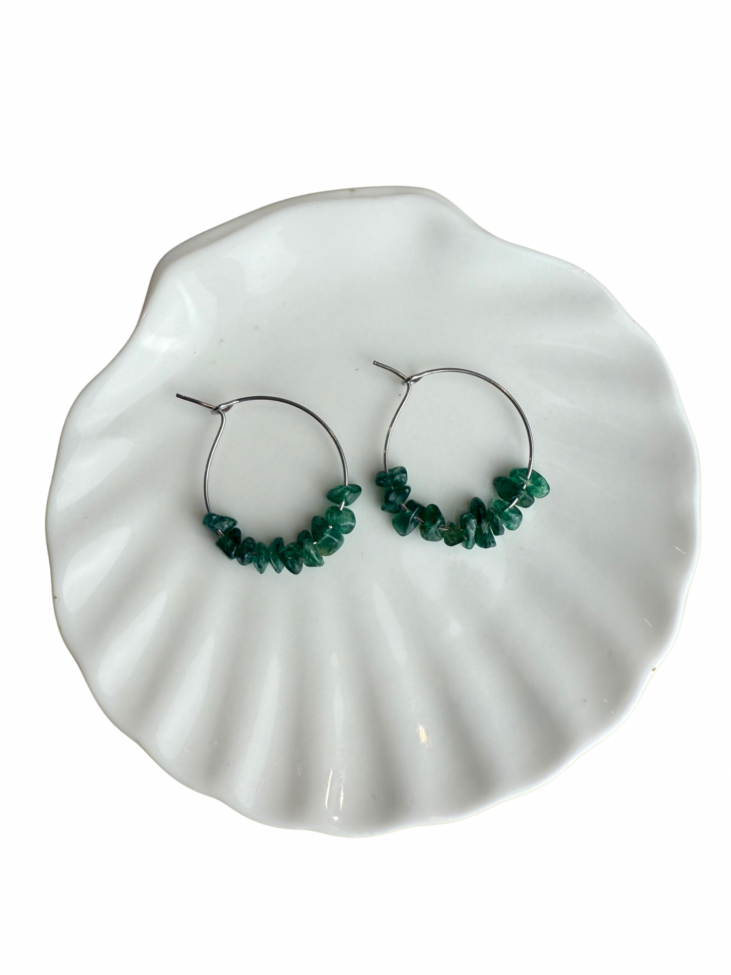 Indy earrings + Aventurine split beads