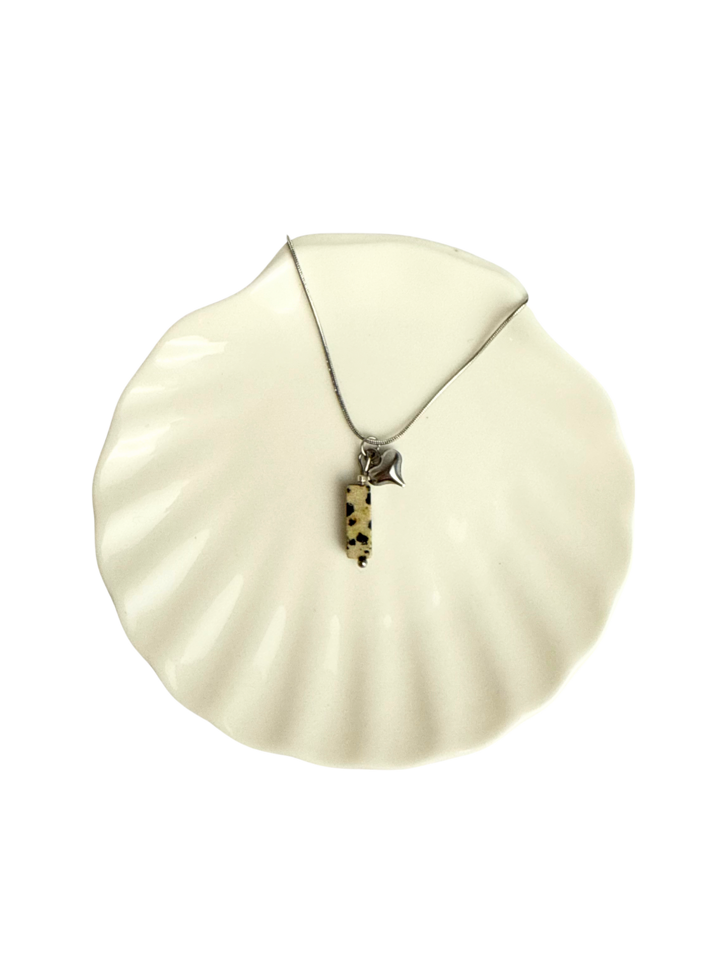 Evi ketting hart + Dalmatiër Jaspis hanger