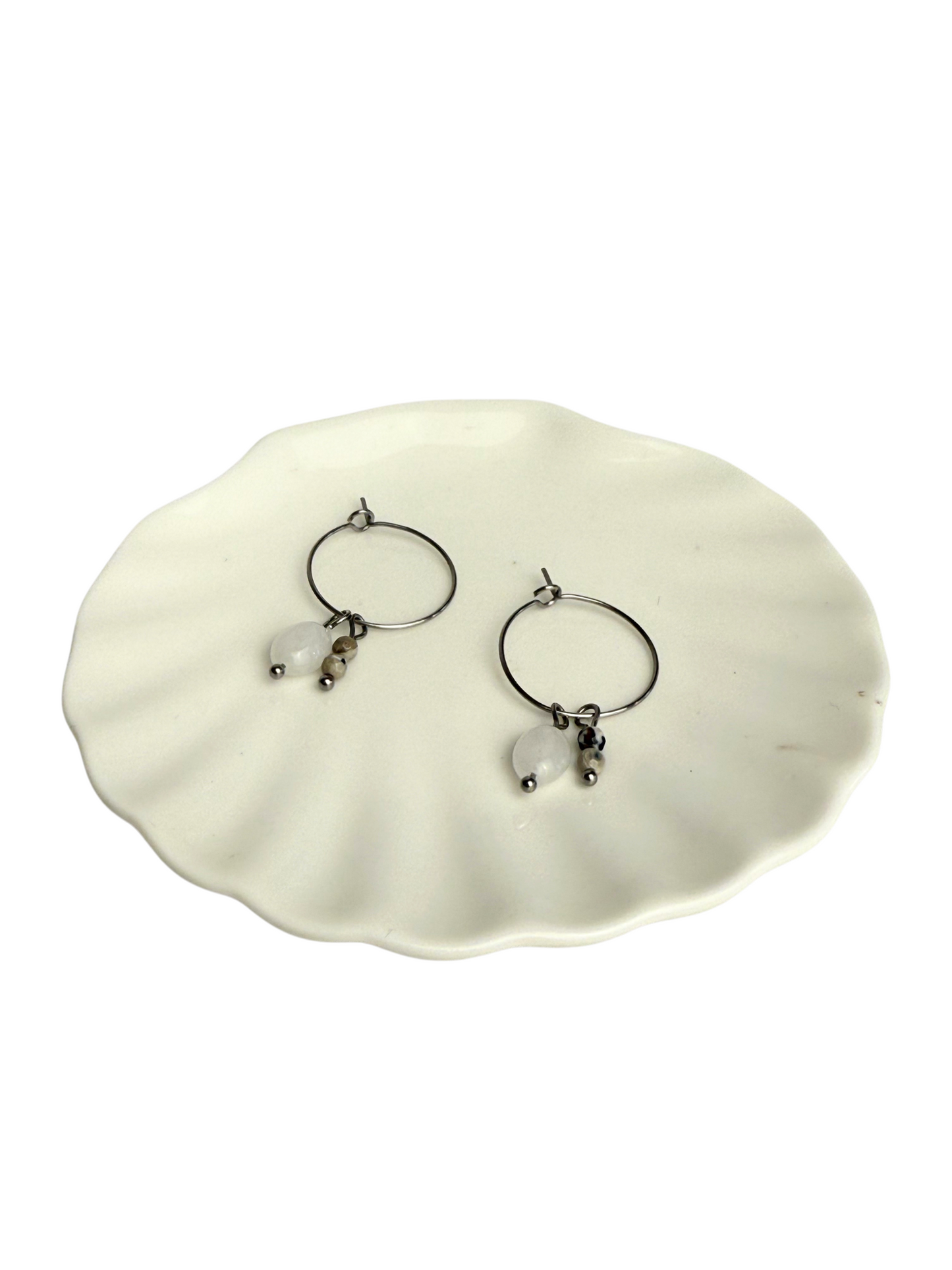 Lot of earrings Rock crystal & Agate