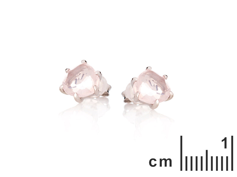 Rozenkwarts oorbellen 925 zilver