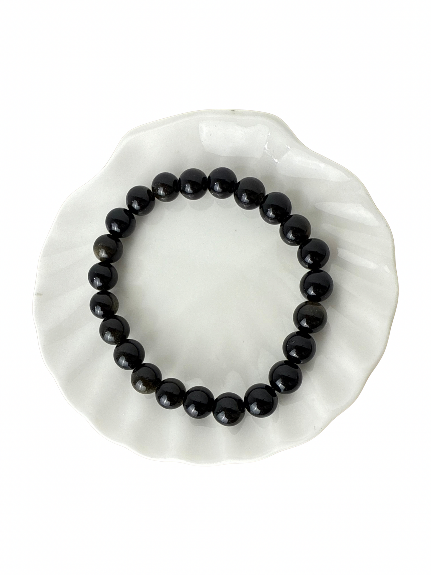 Gold Obsidian ball bracelet 8 mm